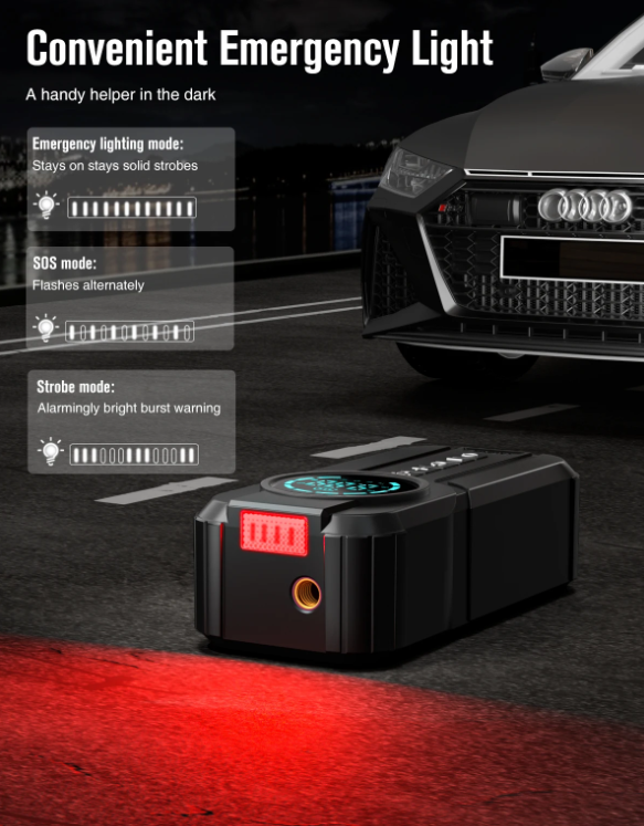 BUVAYE Portable Air Pump Digital Auto Car Inflator Tire Pump Portable Car Air Compressor for Motorcycles Bicycle Boat Tyre