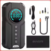 BUVAYE Portable Air Pump Digital Auto Car Inflator Tire Pump Portable Car Air Compressor for Motorcycles Bicycle Boat Tyre