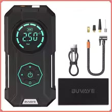 BUVAYE Portable Air Pump Digital Auto Car Inflator Tire Pump Portable Car Air Compressor for Motorcycles Bicycle Boat Tyre