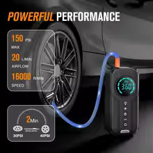 BUVAYE Portable Air Pump Digital Auto Car Inflator Tire Pump Portable Car Air Compressor for Motorcycles Bicycle Boat Tyre